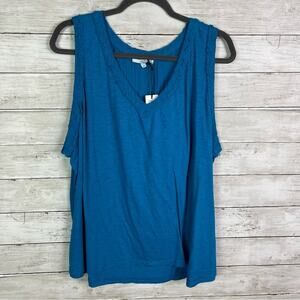 Michael Stars Dina Mixed Fabric Tank Size 2X